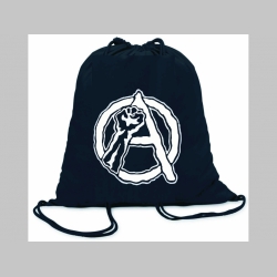Anarchy päsť ľahké sťahovacie vrecko ( batôžtek / vak ) s čiernou šnúrkou, 100% bavlna 100 g/m2, rozmery cca. 37 x 41 cm